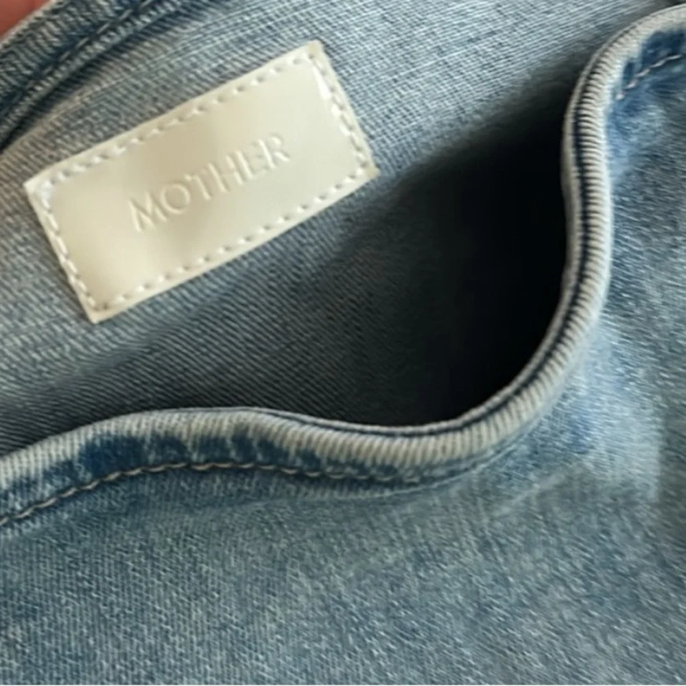 MOTHER Blue Denim tiered raw hem Skirt - Picture 2 of 3